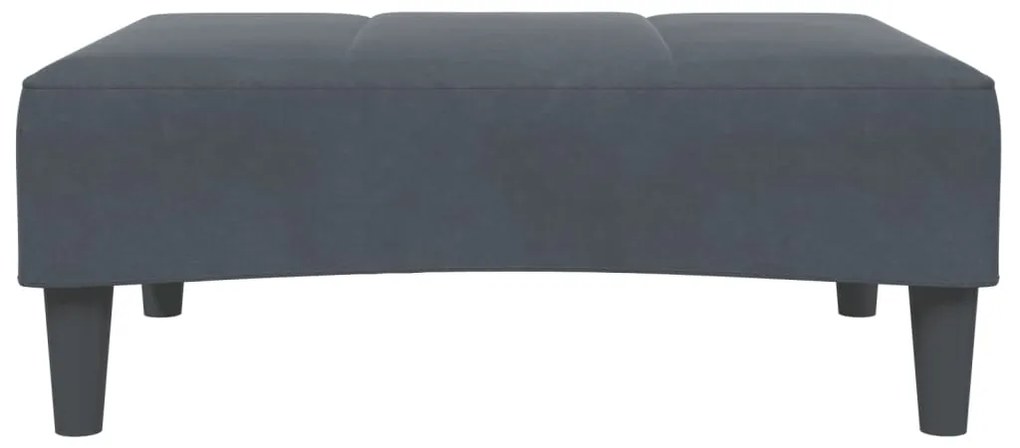 Sofá-cama 2 lugares c/ apoio de pés veludo cinzento-escuro