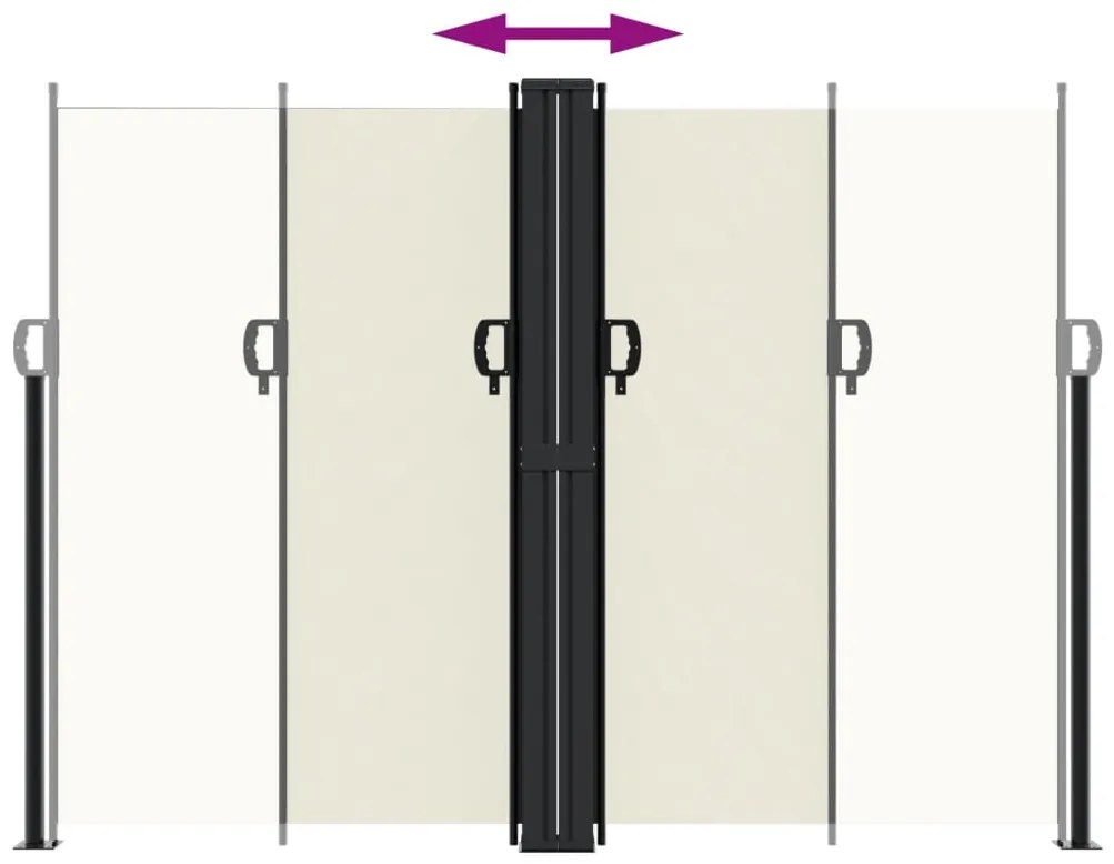 Toldo lateral retrátil 180x600 cm cor creme