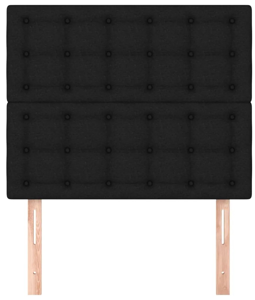 Cabeceira de cama 2 pcs tecido 100x5x78/88 cm preto