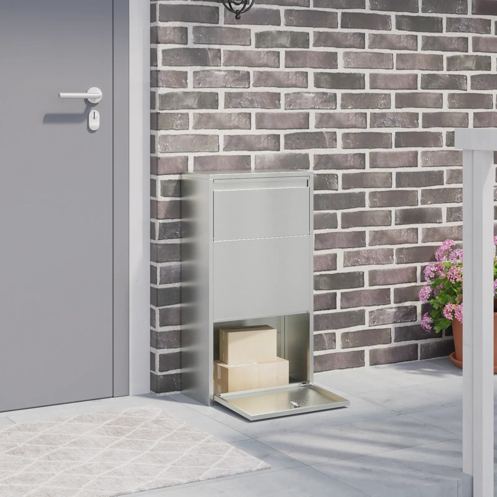 vidaXL Caixa de entrega de pacotes 44x22x82 cm Aço Galvanizado