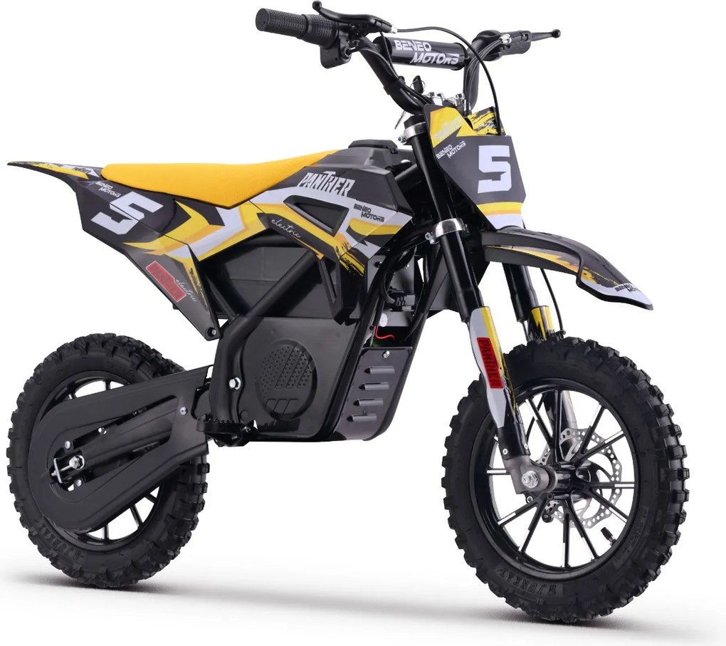 Moto elétrica de cross para crianças Motors Panther 550W Amarela