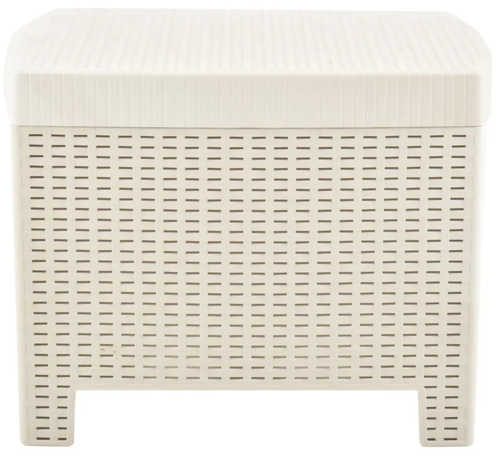 Conjunto lounge para jardim 3 pcs plástico branco