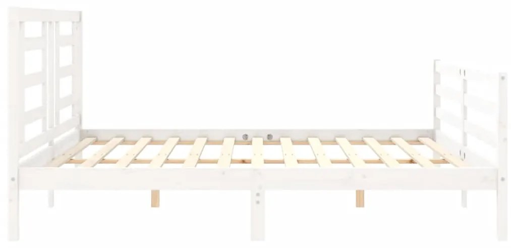 Estrutura cama Super King Size c/ cabeceira madeira branco