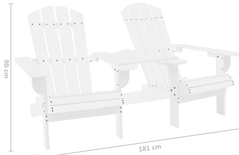 Cadeiras jardim Adirondack + mesa centro madeira abeto branco