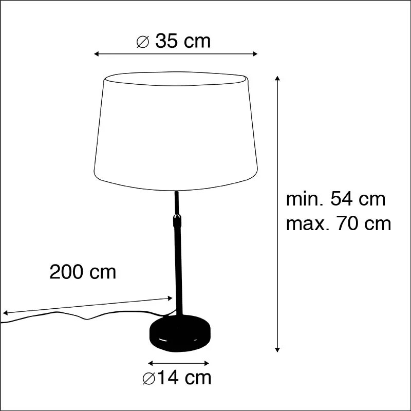 Candeeiro de mesa em bronze com abajur de linho branco 35 cm - Parte Clássico / Antigo