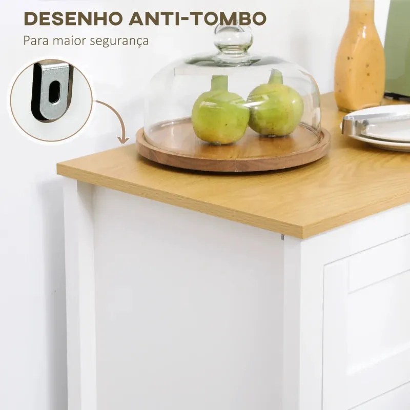 Armário de Cozinha Alicia com 2 Portas em Vidro e 1 Gaveta - Design Mo