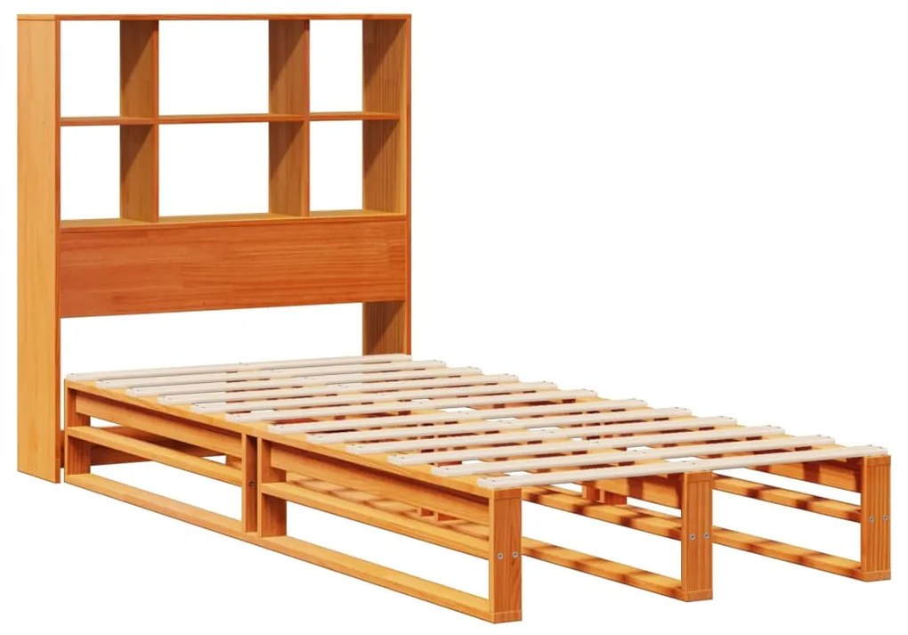 Cama com estante sem colchão 75x190 cm madeira maciça