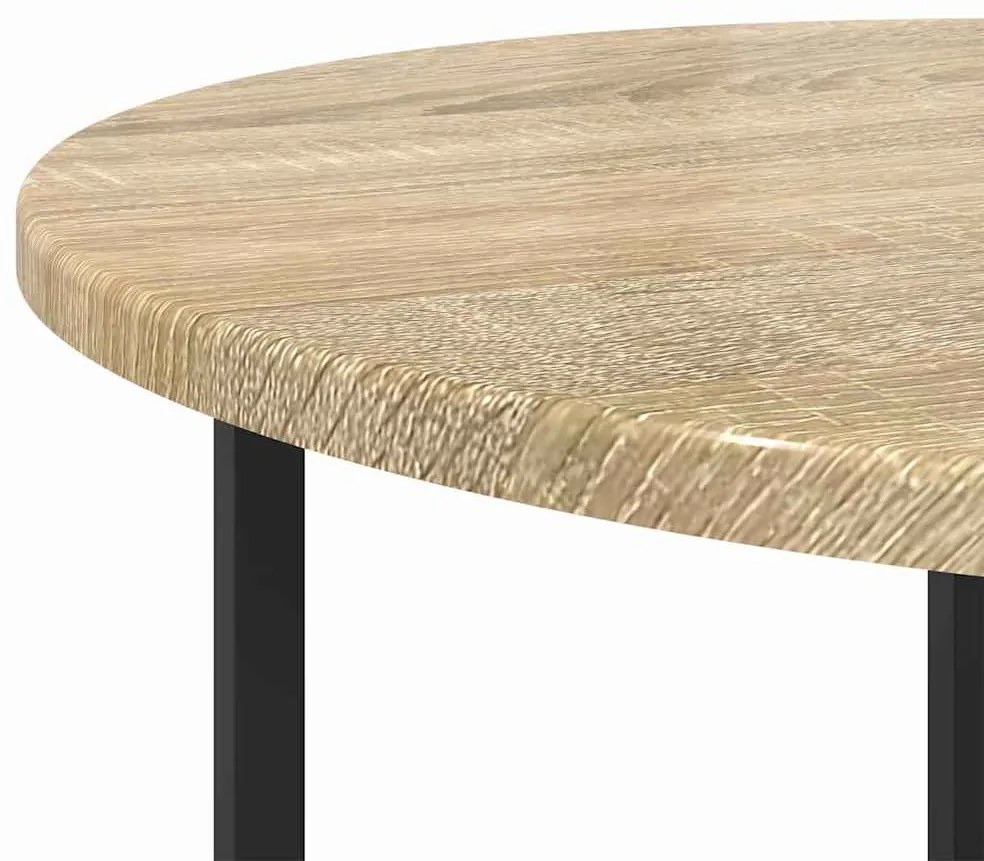 Mesa de Apoio vidaXL 2 pcs Madeira de Carvalho Sonoma e Metal