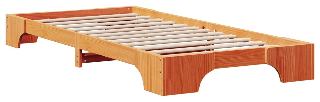 Estrutura de Cama Castanho Encerado Madeira 90 x 200 cm Simples