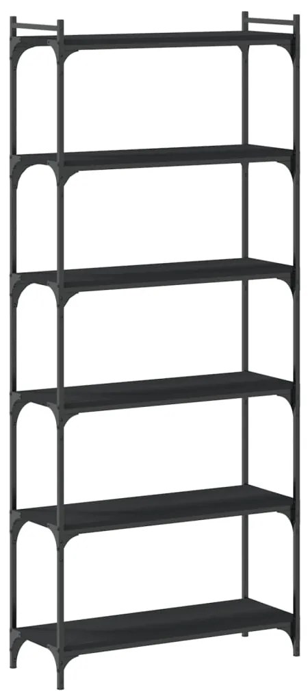 Estante c/ 6 prateleiras 80x30x188cm derivados de madeira preto