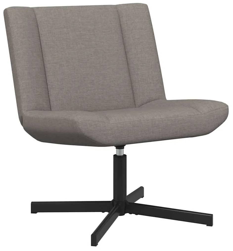 Cadeira de Acento Taupe Tecido, Base de Metal Padrão Ergonómica