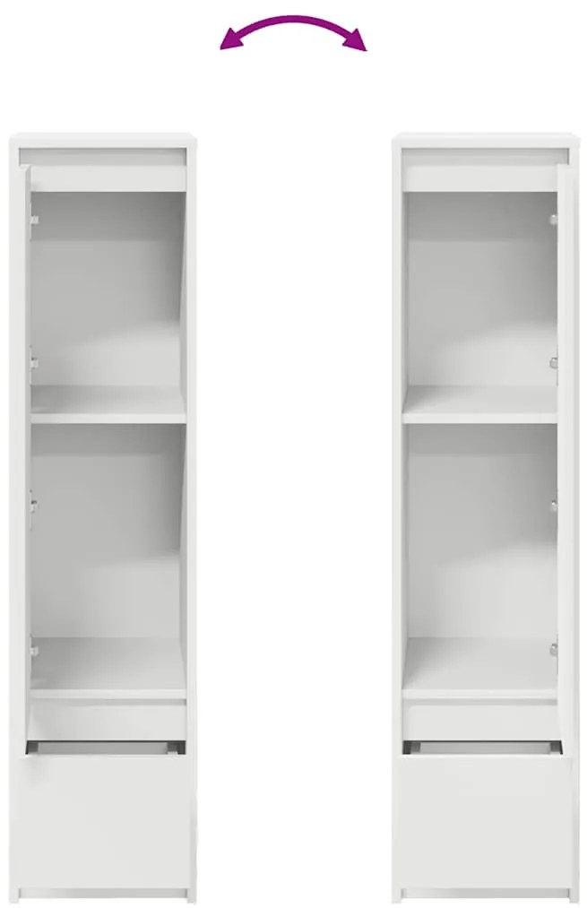 Aparador alto 29,5x34x119,5cm derivados de madeira branco