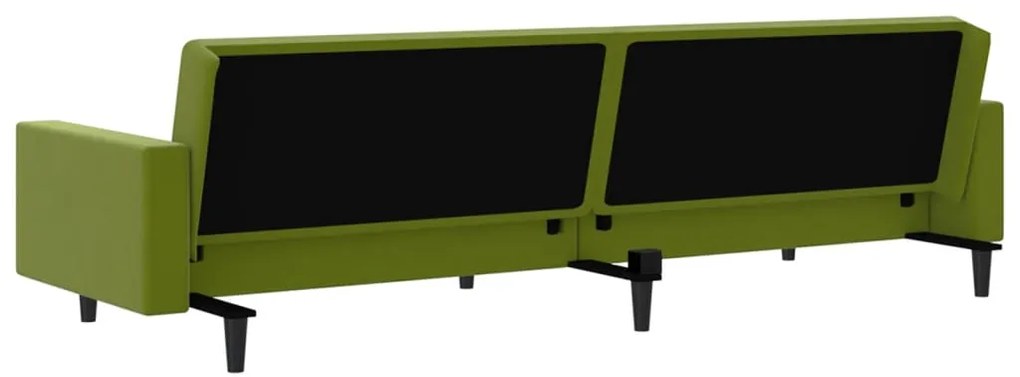Sofá-cama de 2 lugares veludo verde-claro