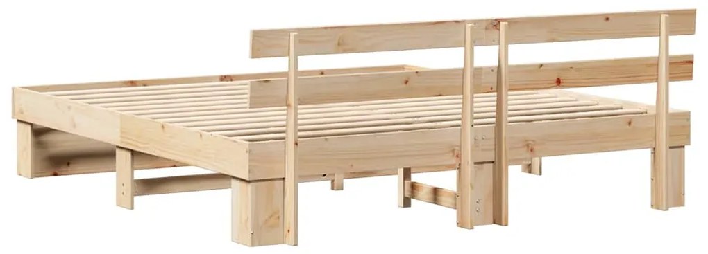 Estrutura da Cama Castanho 200 x 200 cm Madeira de pinho maciça