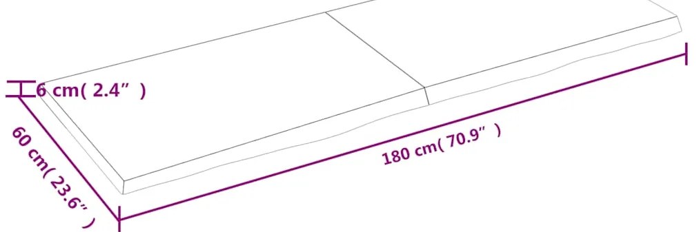 Prateleira de parede 180x60x(2-6) cm carvalho tratado castanho