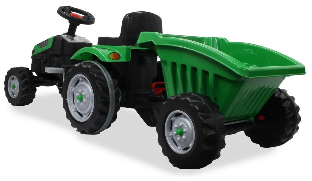 Tractor a pedais para crianças com reboque Strong Bull Verde