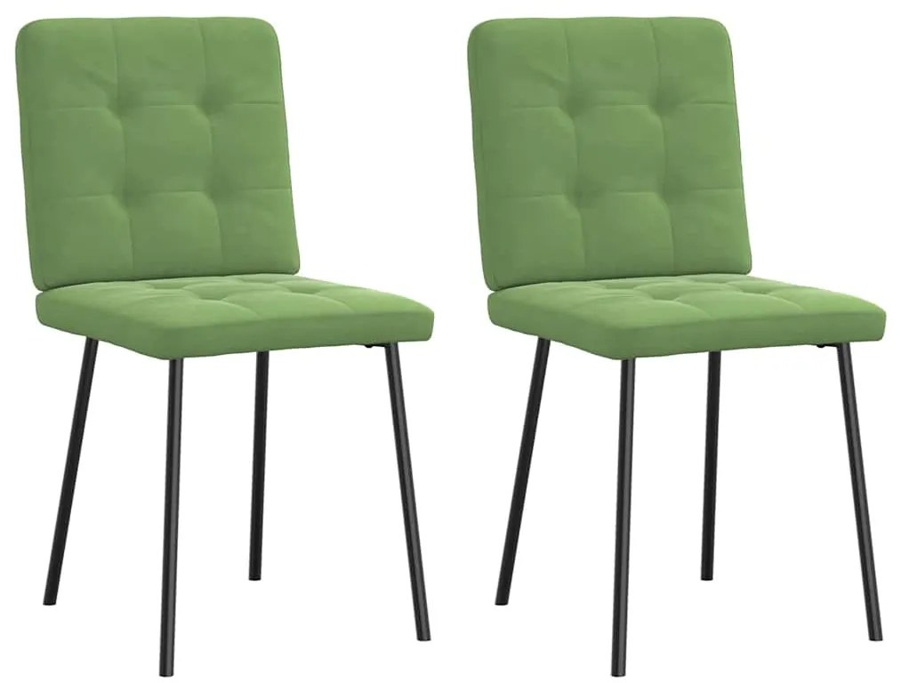 Cadeiras de jantar 2 pcs veludo verde-claro