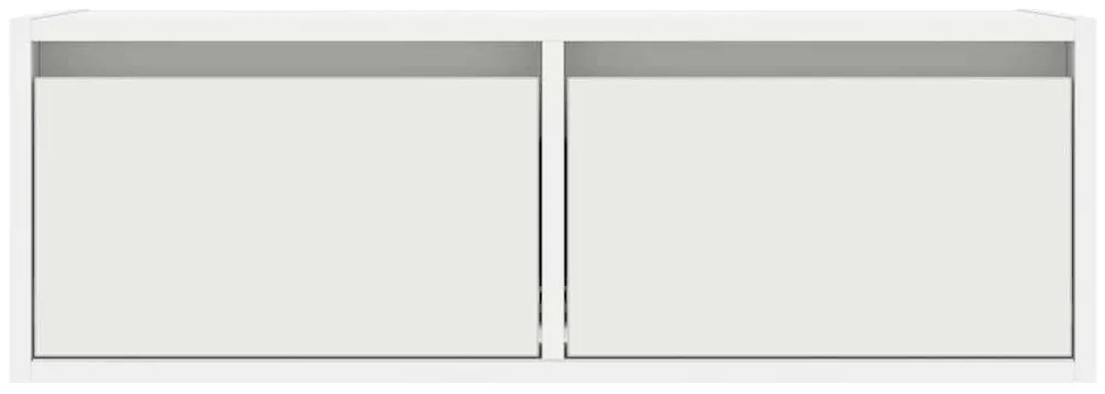 Móvel de TV com luzes LED 75x35,5x25 cm branco