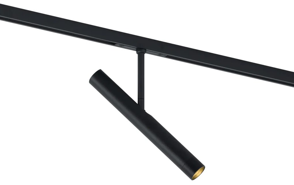 Foco moderno preto para sistema de calha monofásico - Slimline Avery Moderno