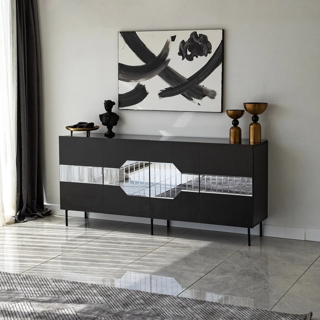 Console Milan – Preto – 180 cm x 80 cm x 40 cm