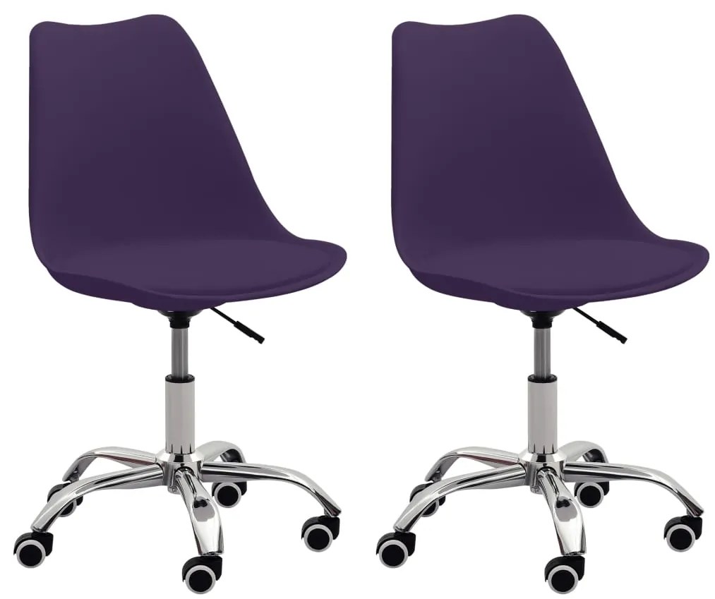 vidaXL Cadeiras de escritório 2 pcs couro artificial roxo