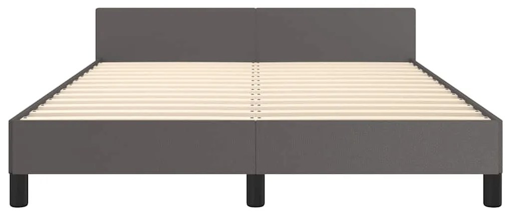 Estrutura cama c/ cabeceira sem colchão 140x190 cm cinzento