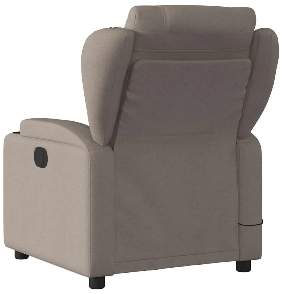 Poltrona de massagens reclinável tecido cinzento-acastanhado