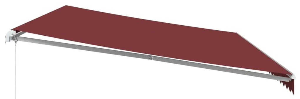 Toldo retrátil manual com luz LED 600x300 cm bordô