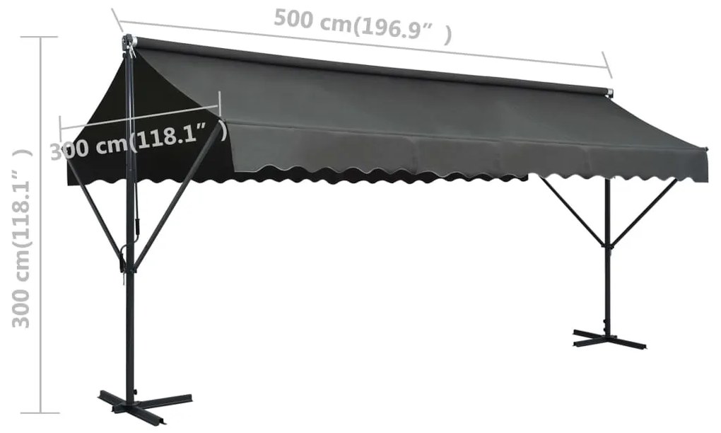 Toldo de pé 500x300 cm antracite