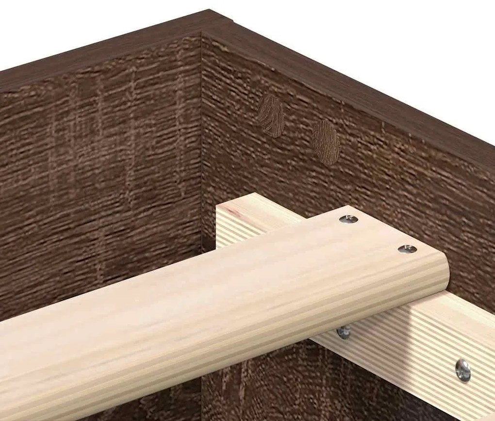 Estrutura cama sem colchão 140x200 cm carvalho castanho