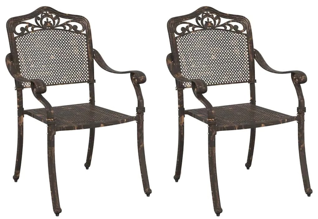 cadeiras de jardim vidaXL 2 pcs em alumínio fundido bronze