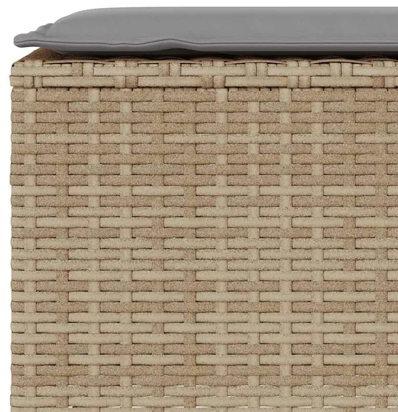 Banco de jardim com almofadão 110x30x40,5 cm vime PE bege