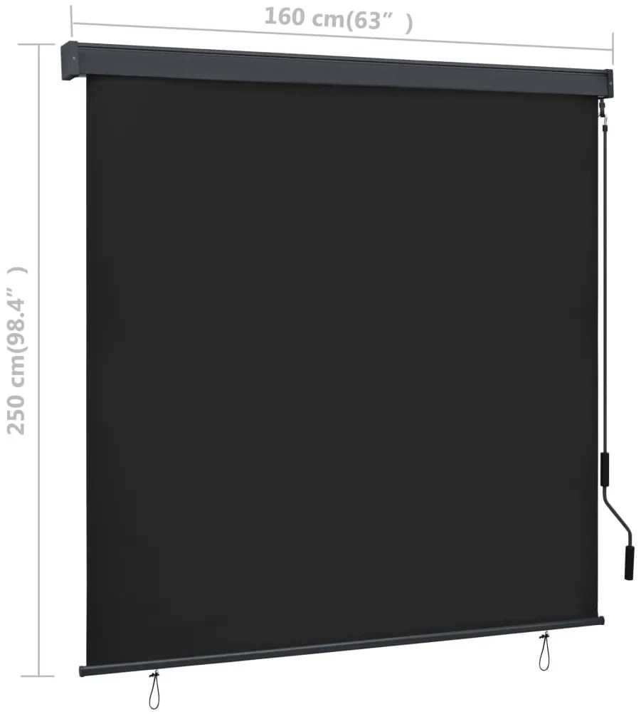 Estore de rolo para exterior 160x250 cm antracite