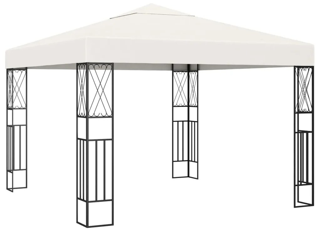 vidaXL Gazebo 3x3 m tecido creme