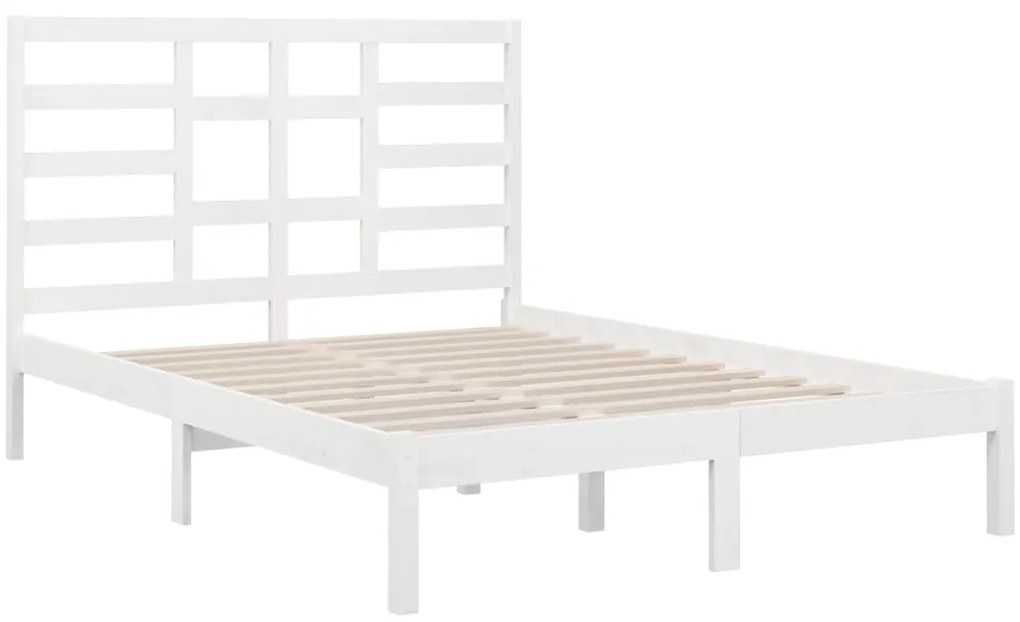 Estrutura de cama 160x200 cm madeira maciça branco