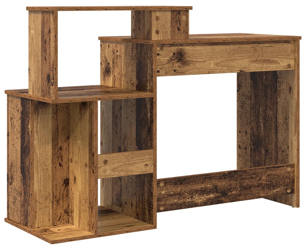 Mesa com Armazenamento Madeira Envelhecida 120.5x44x88.5 cm Derivados