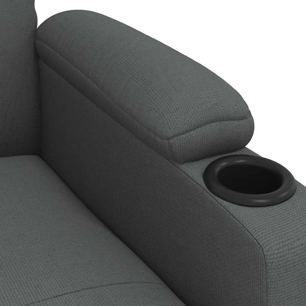 Poltrona de massagens tecido cinzento-escuro