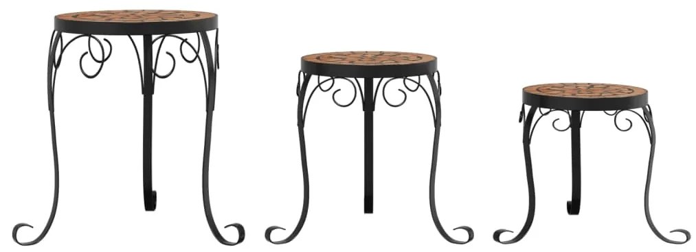 Suportes de plantas 3 pcs cerâmica terracota