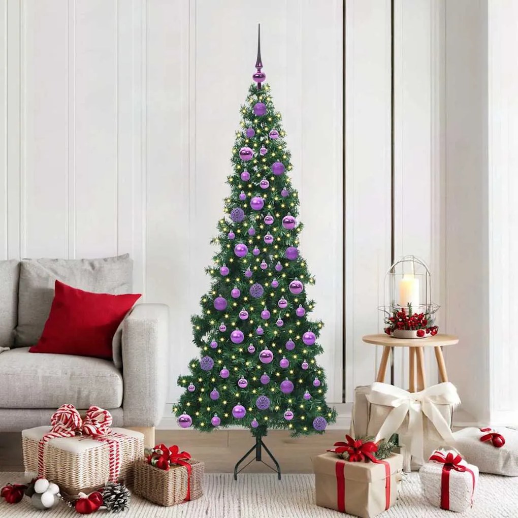 vidaXL Árvore de Natal artificial de canto Verde 180 cm PVC e Metal