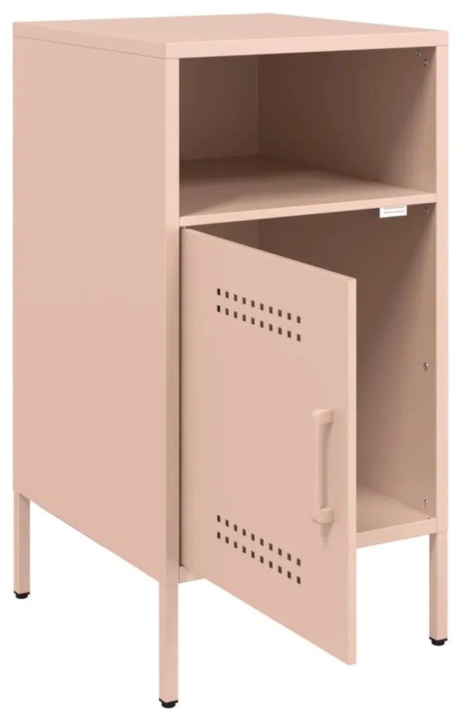 Mesas de cabeceira 2 pcs 36x39x68 cm aço rosa