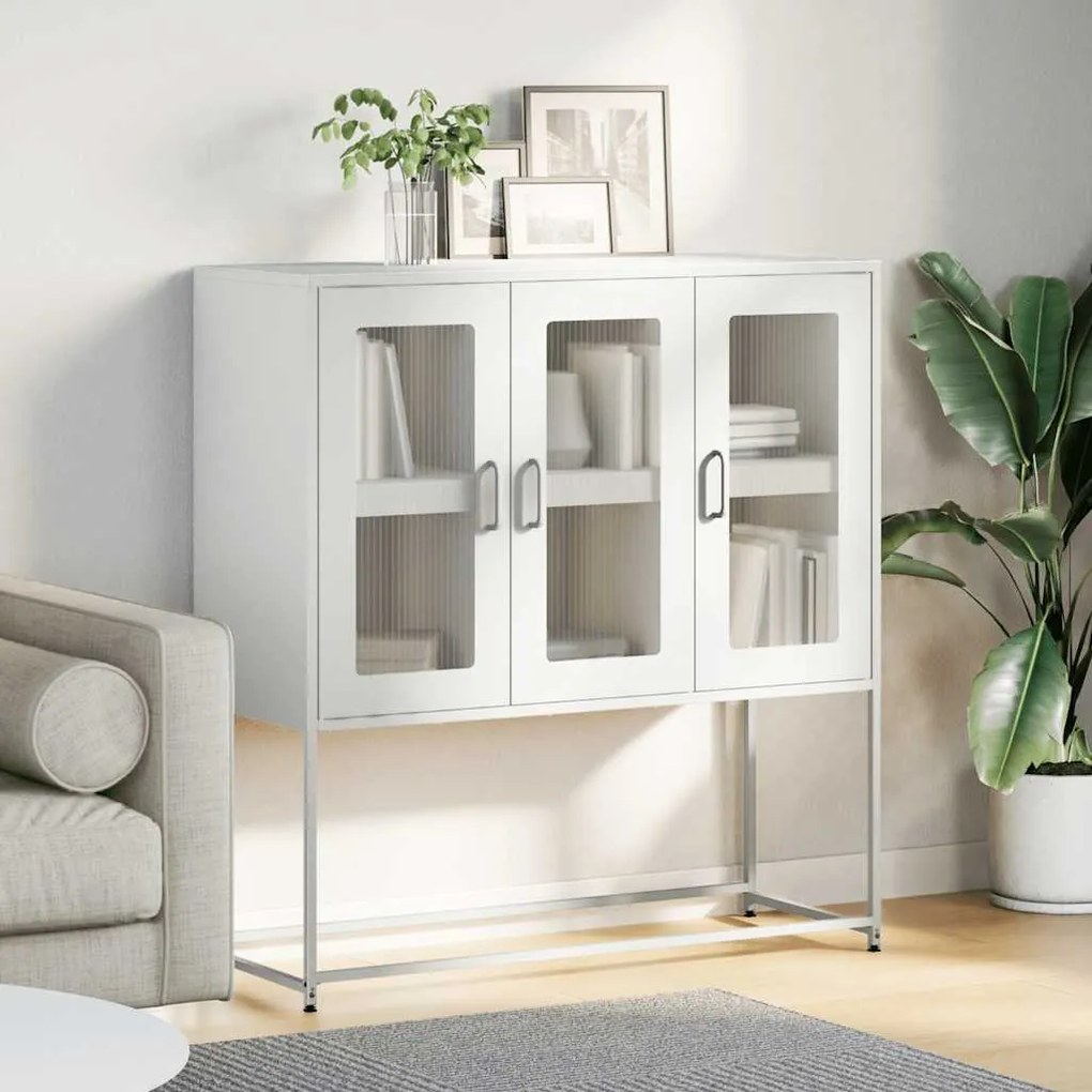 Aparador 100,5x39x107 cm aço laminado a frio branco