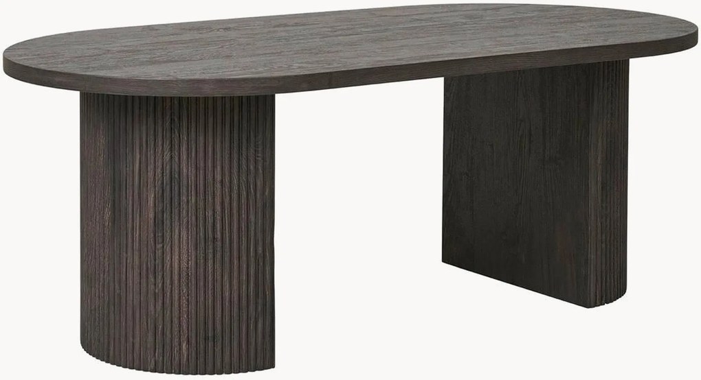 Mesa de centro oval com efeito de madeira Boavista