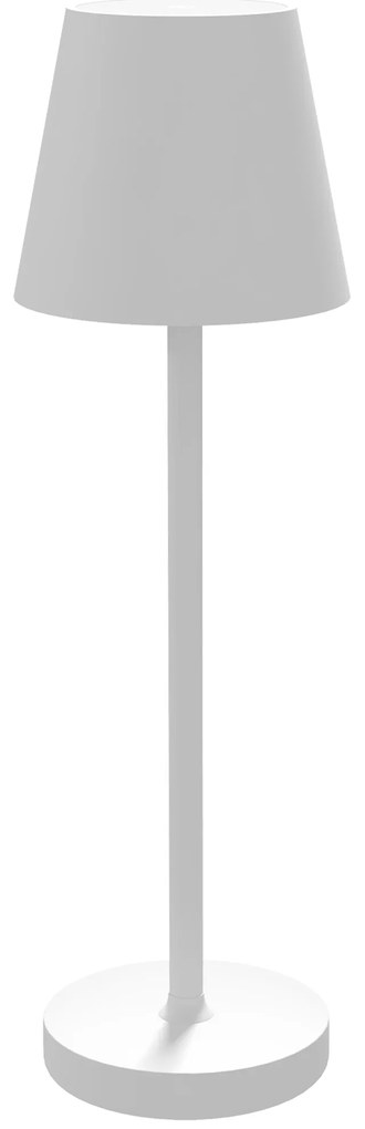 Candeeiro de Mesa com Luzes LED Candeeiro de Mesa Sem Fios Recarregável por USB-C 3 Cores Ø11,2x36,5 cm Branco