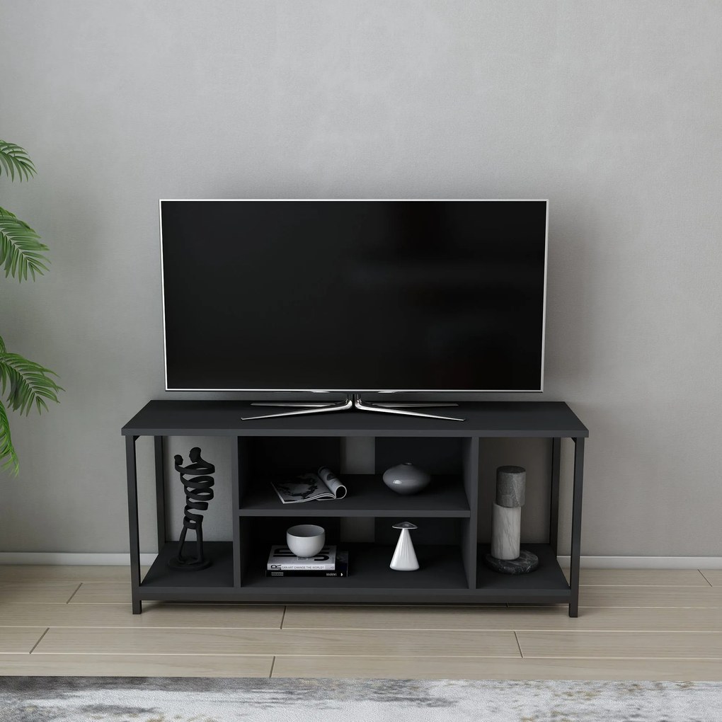 Móvel TV Rinaldo – Preto Antracite – 120x35x50,8 cm