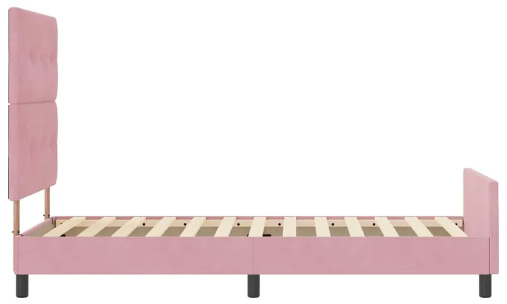 Estrutura de Cama vidaXL Rosa 90x200 cm Veludo