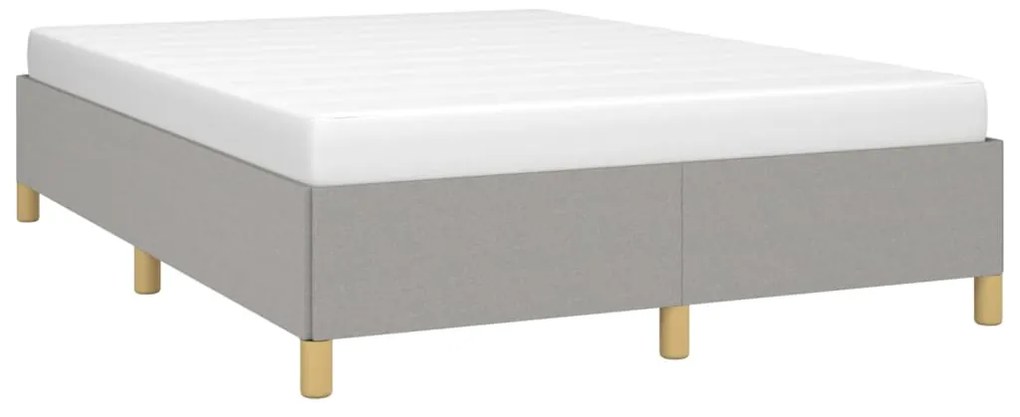 Estrutura de cama sem colchão 140x200 cm tecido cinzento-claro