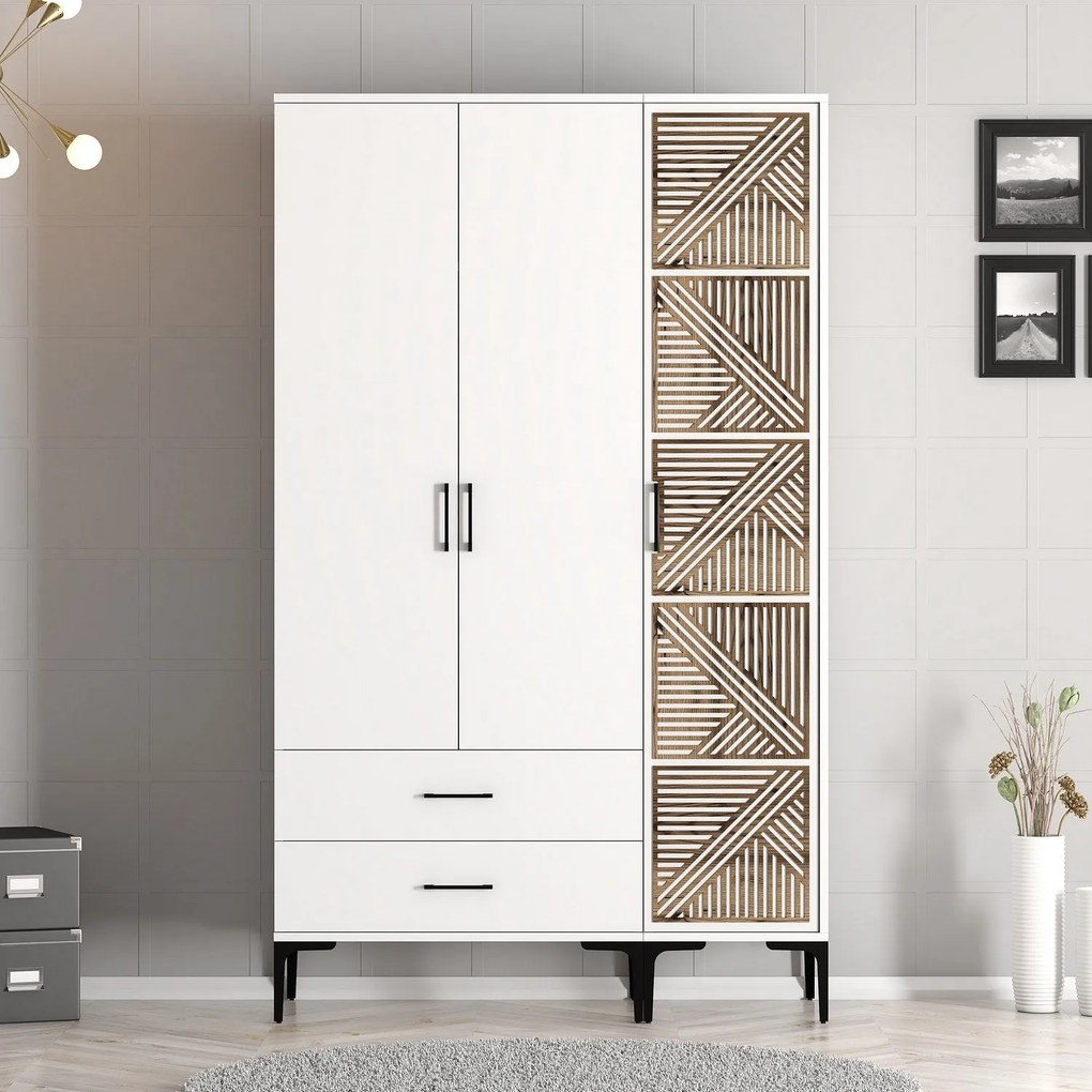 Roupeiro Kumsal PT – Branco – 120x47,5x201,4 cm