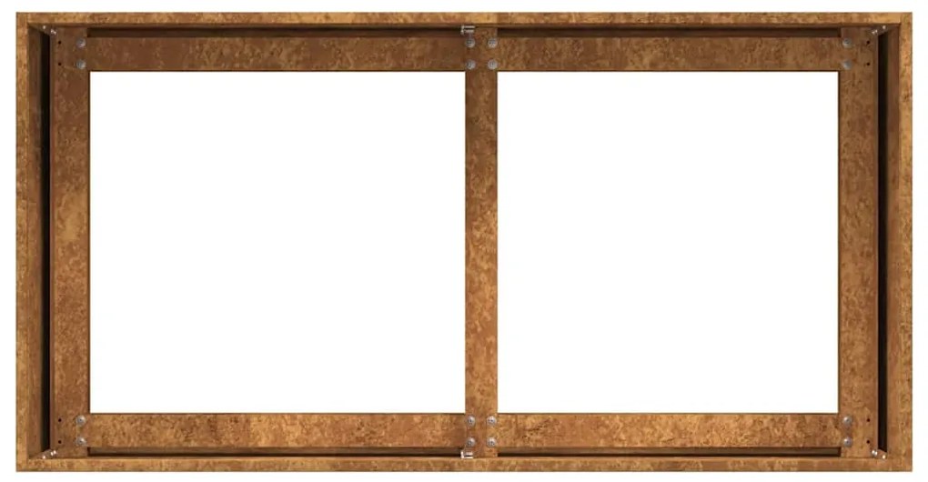 Floreira enferrujada 80x40x40 cm aço resistente