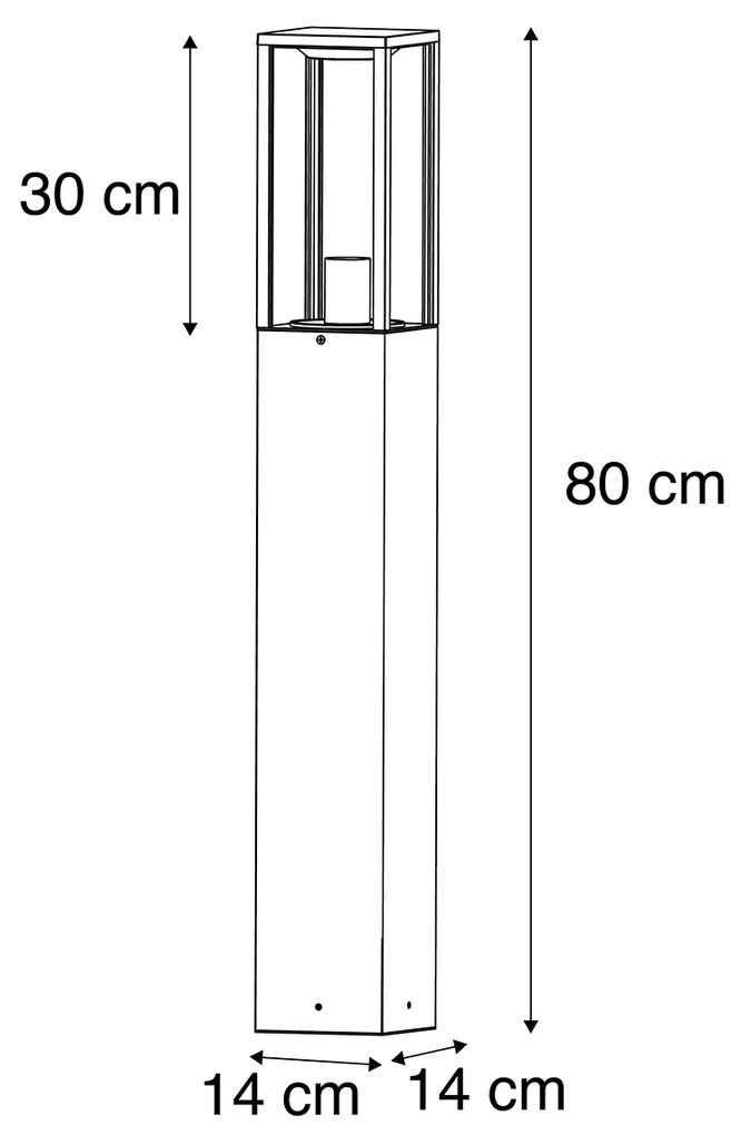 LED Candeeiro de pé inteligente para exterior preto 80 cm incl. Wifi ST64 - Charlois Industrial,Design