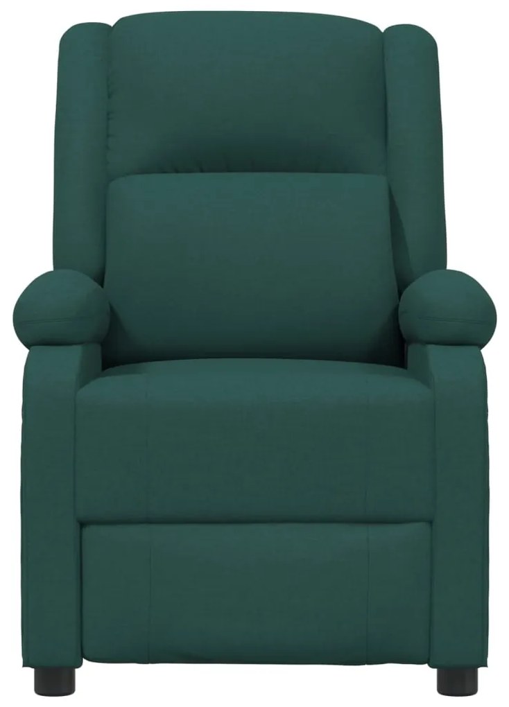 Poltrona de massagens elétrica tecido verde-escuro
